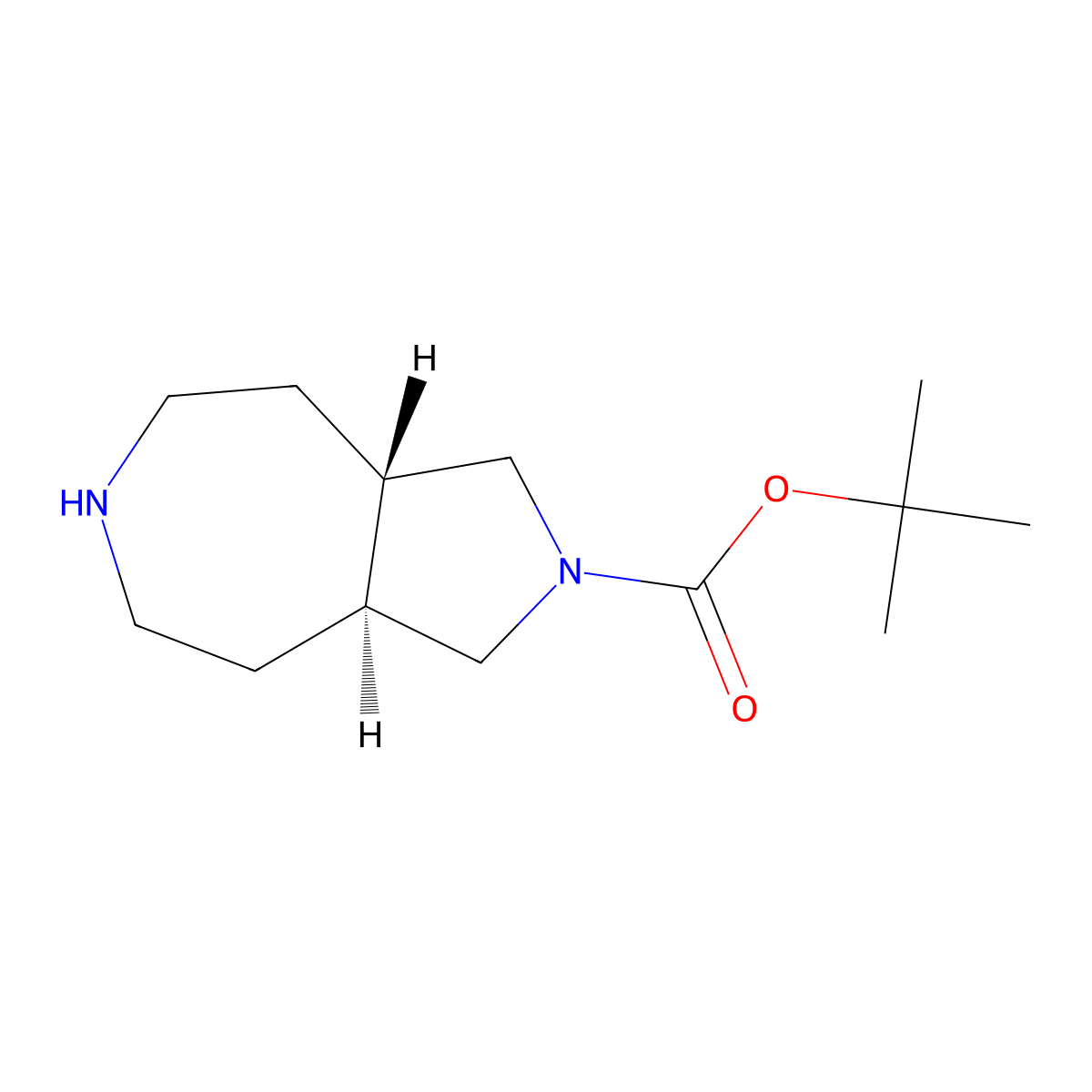 tert-butyl (3aS,8aS)-decahydropyrrolo[3,4-d]azepine-2-carboxylate molecular structure, CAS 2702551-54-8