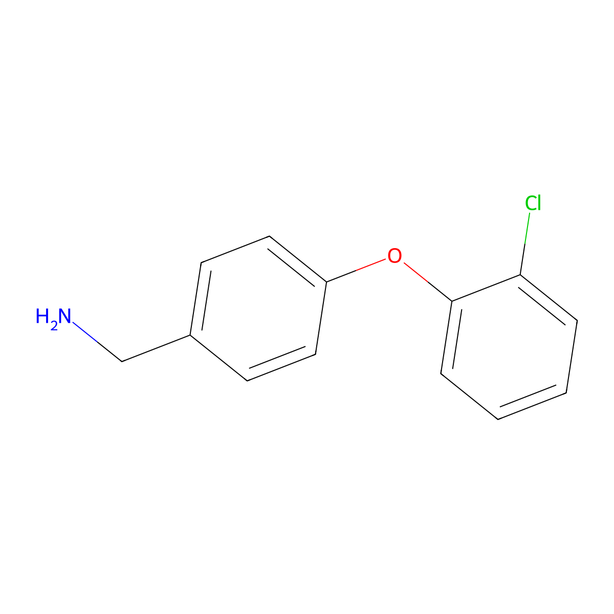 [4-(2-Chlorophenoxy)phenyl]methanamine molecular structure, CAS 270259-94-4