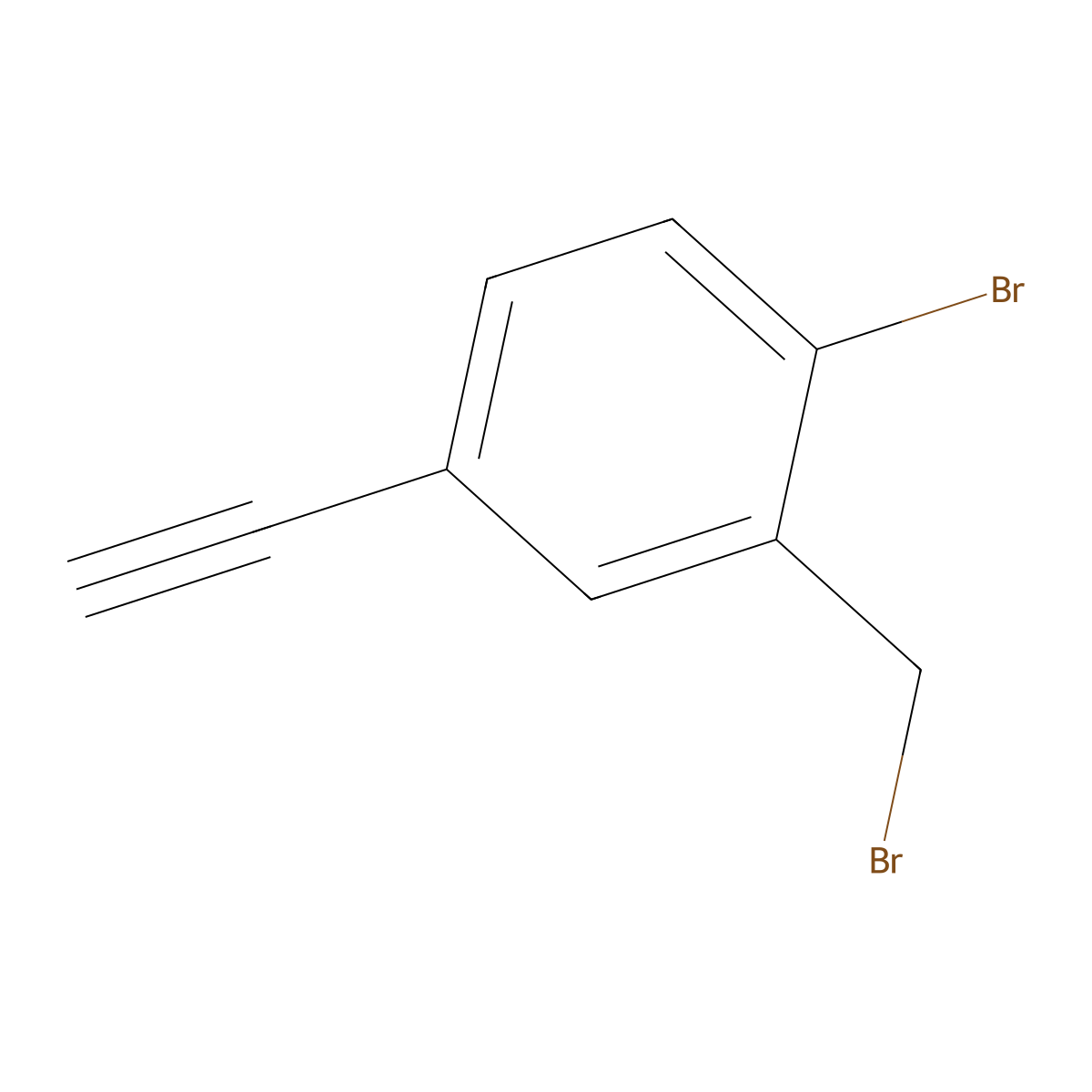 2-Bromo-5-ethynylbenzyl Bromide molecular structure, CAS 2702614-79-5