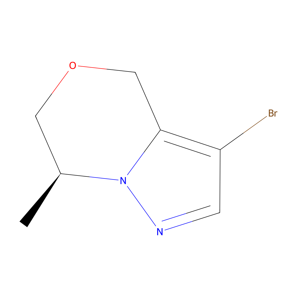 (S)-3-Bromo-7-methyl-6,7-dihydro-4H-pyrazolo[5,1-C][1,4]oxazine molecular structure, CAS 2702615-05-0