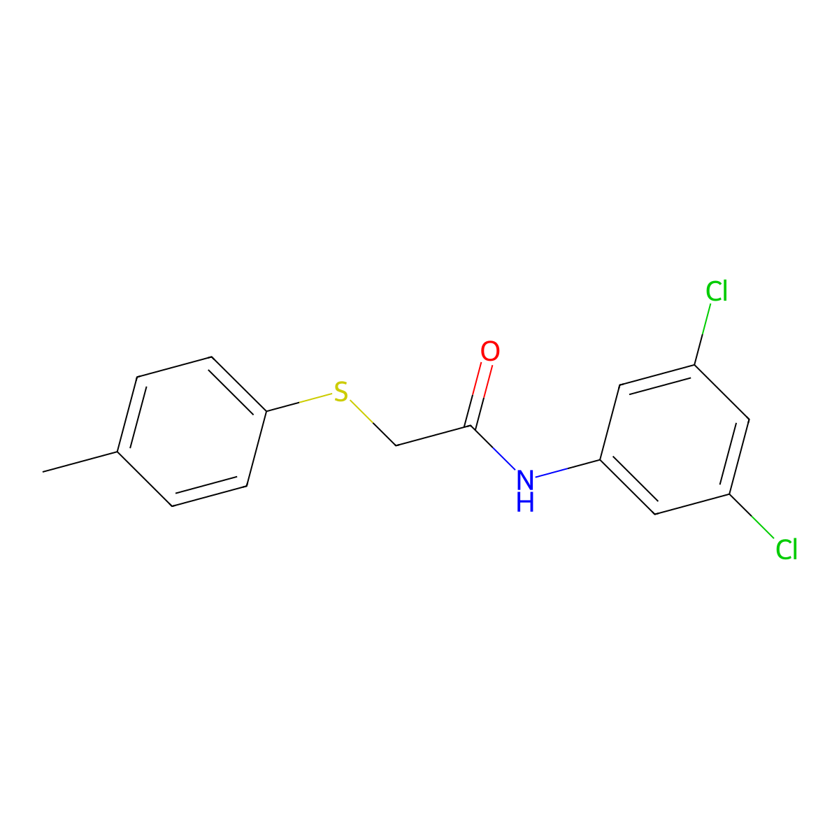 N-(3,5-dichlorophenyl)-2-[(4-methylphenyl)sulfanyl]acetamide molecular structure, CAS 270262-65-2