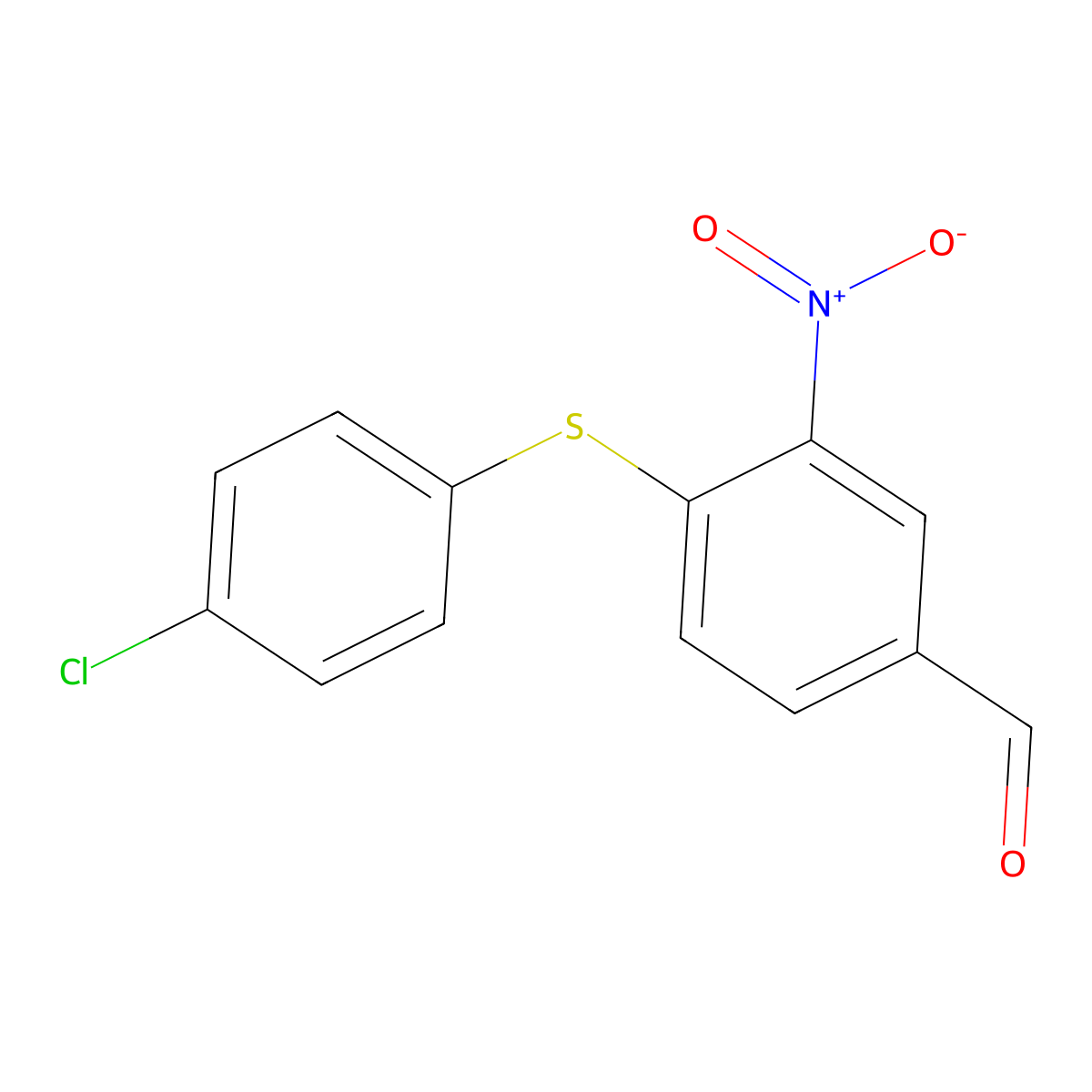 4-[(4-Chlorophenyl)thio]-3-nitrobenzaldehyde molecular structure, CAS 270262-96-9