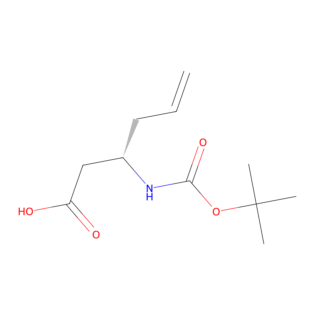 Boc-(S)-3-amino-5-hexenoic acid molecular structure, CAS 270263-03-1