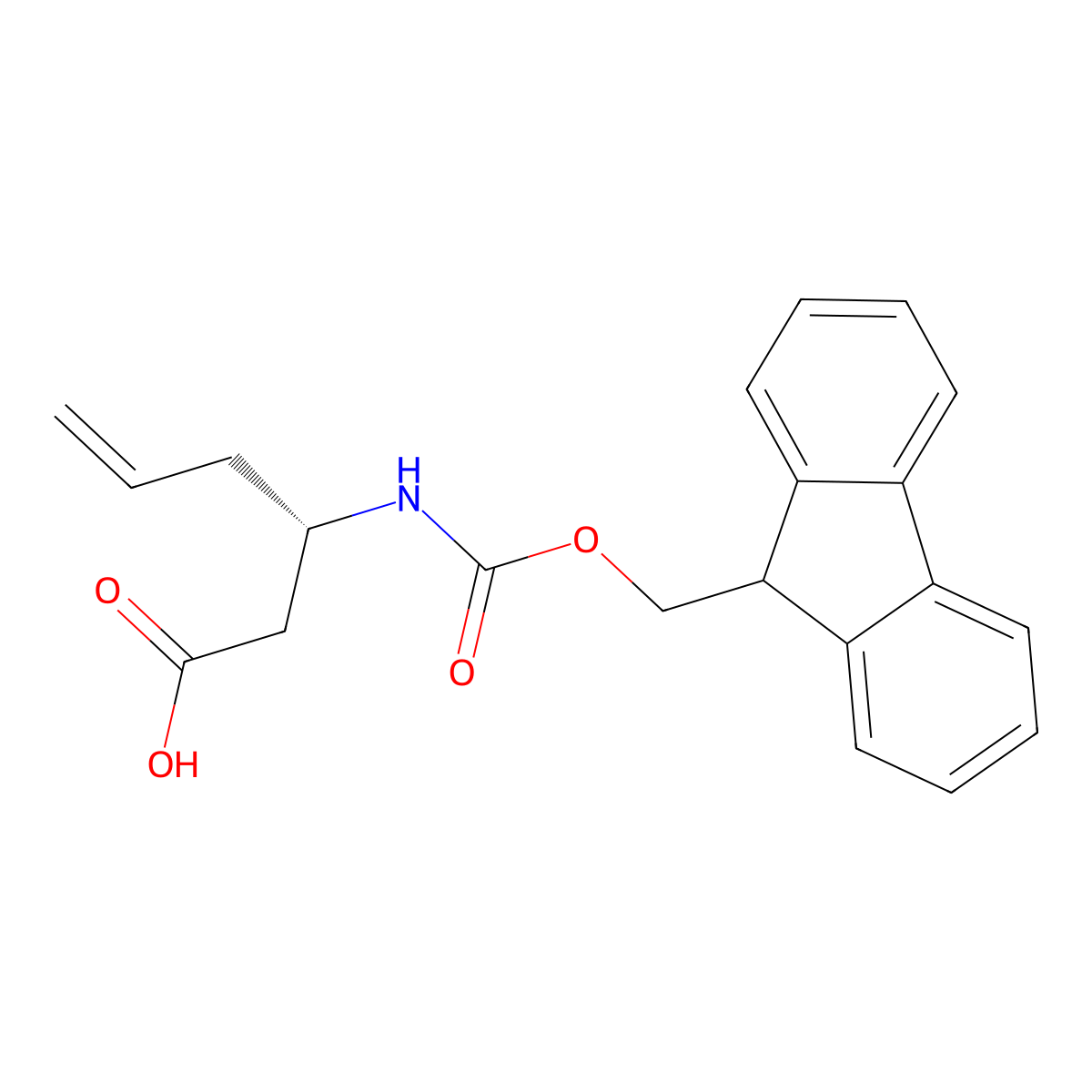 (S)-3-((((9H-fluoren-9-yl)methoxy)carbonyl)amino)hex-5-enoic acid molecular structure, CAS 270263-04-2