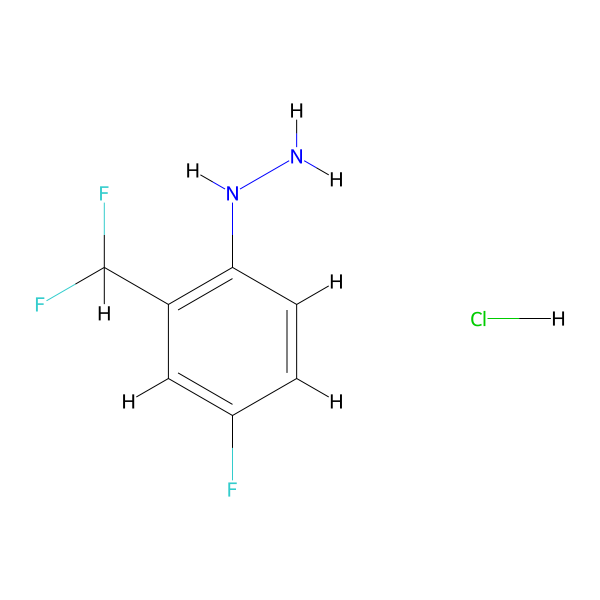 [2-(Difluoromethyl)-4-fluoro-phenyl]hydrazine;hydrochloride molecular structure, CAS 2702641-53-8