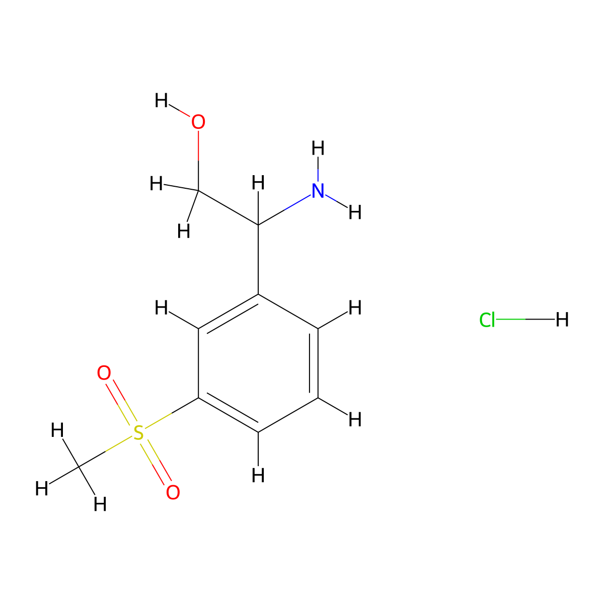 2-Amino-2-(3-methanesulfonylphenyl)ethan-1-OL hydrochloride molecular structure, CAS 2702695-07-4