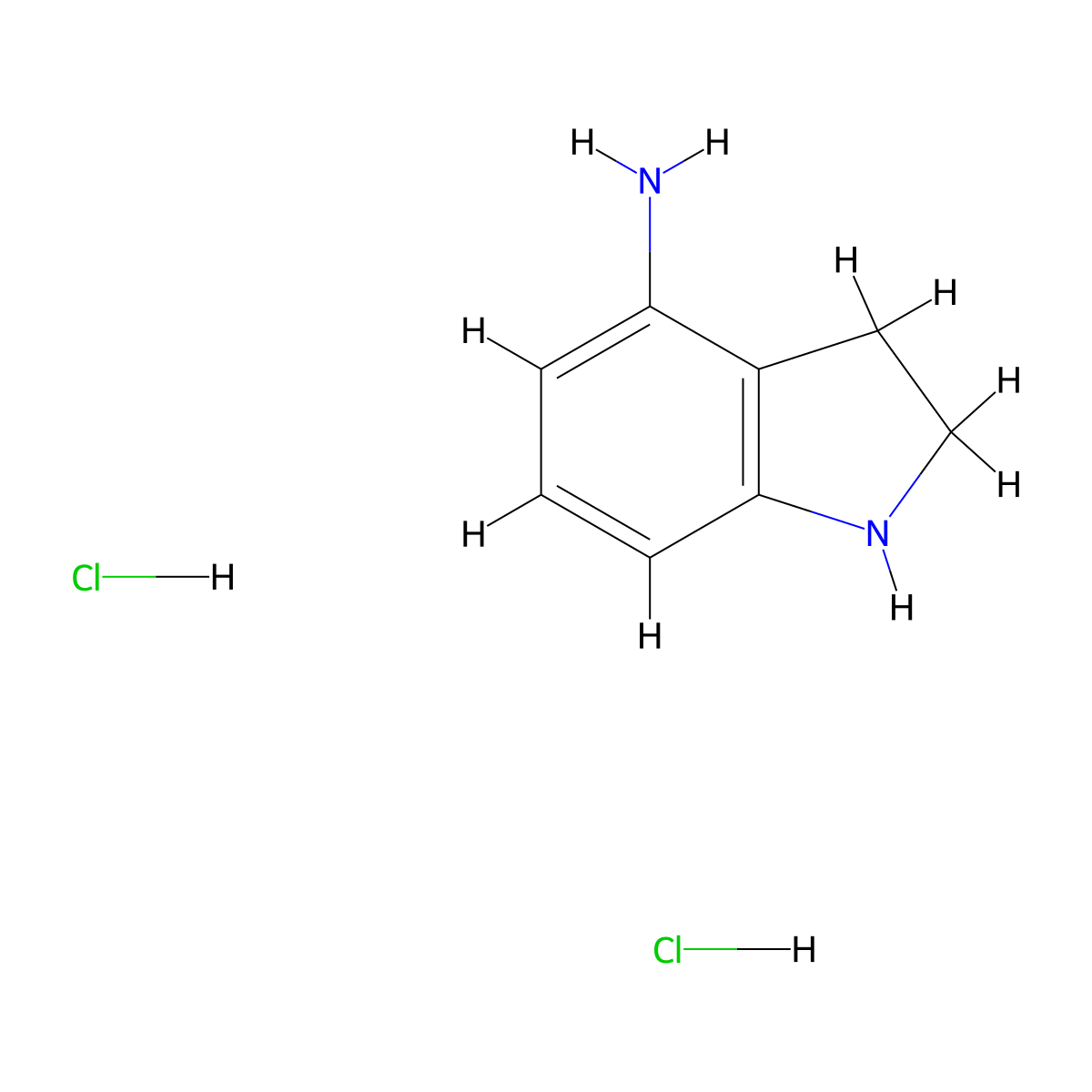 Indolin-4-amine dihydrochloride molecular structure, CAS 2702751-70-8