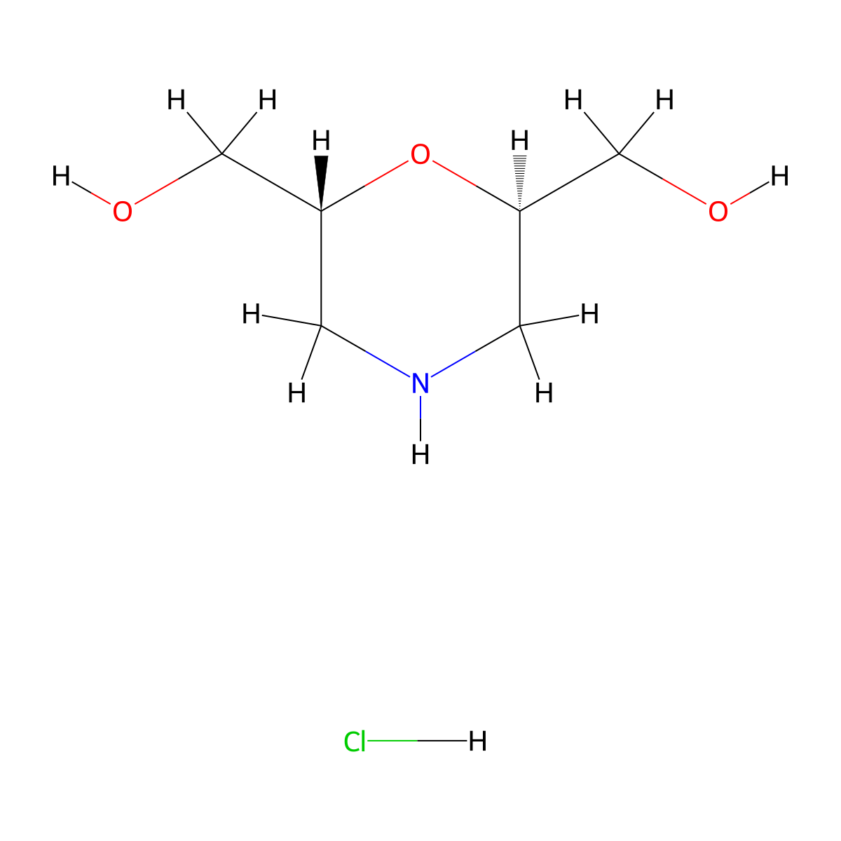 ((2R,6R)-Morpholine-2,6-diyl)dimethanol hydrochloride molecular structure, CAS 2702911-11-1