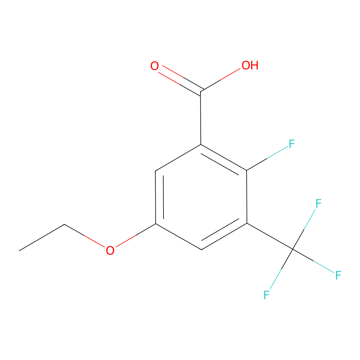 5-Ethoxy-2-fluoro-3-(trifluoromethyl)benzoic acid molecular structure, CAS 2702971-70-6