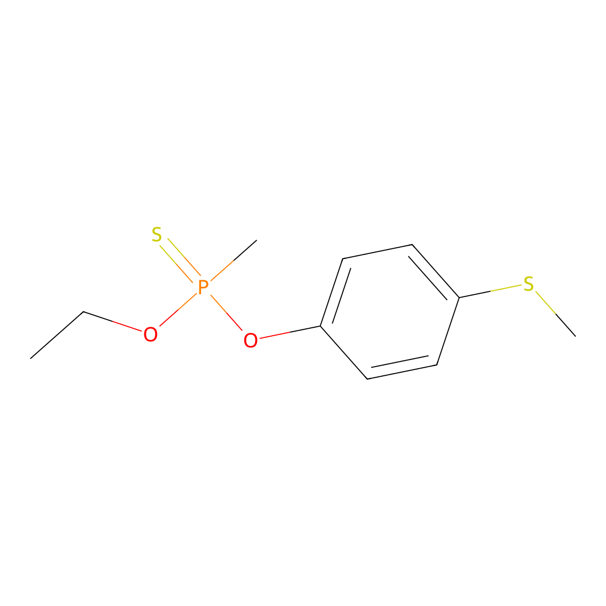 Phosphonothioic acid, methyl-, O-ethyl O-(4-(methylthio)phenyl) ester molecular structure, CAS 2703-13-1