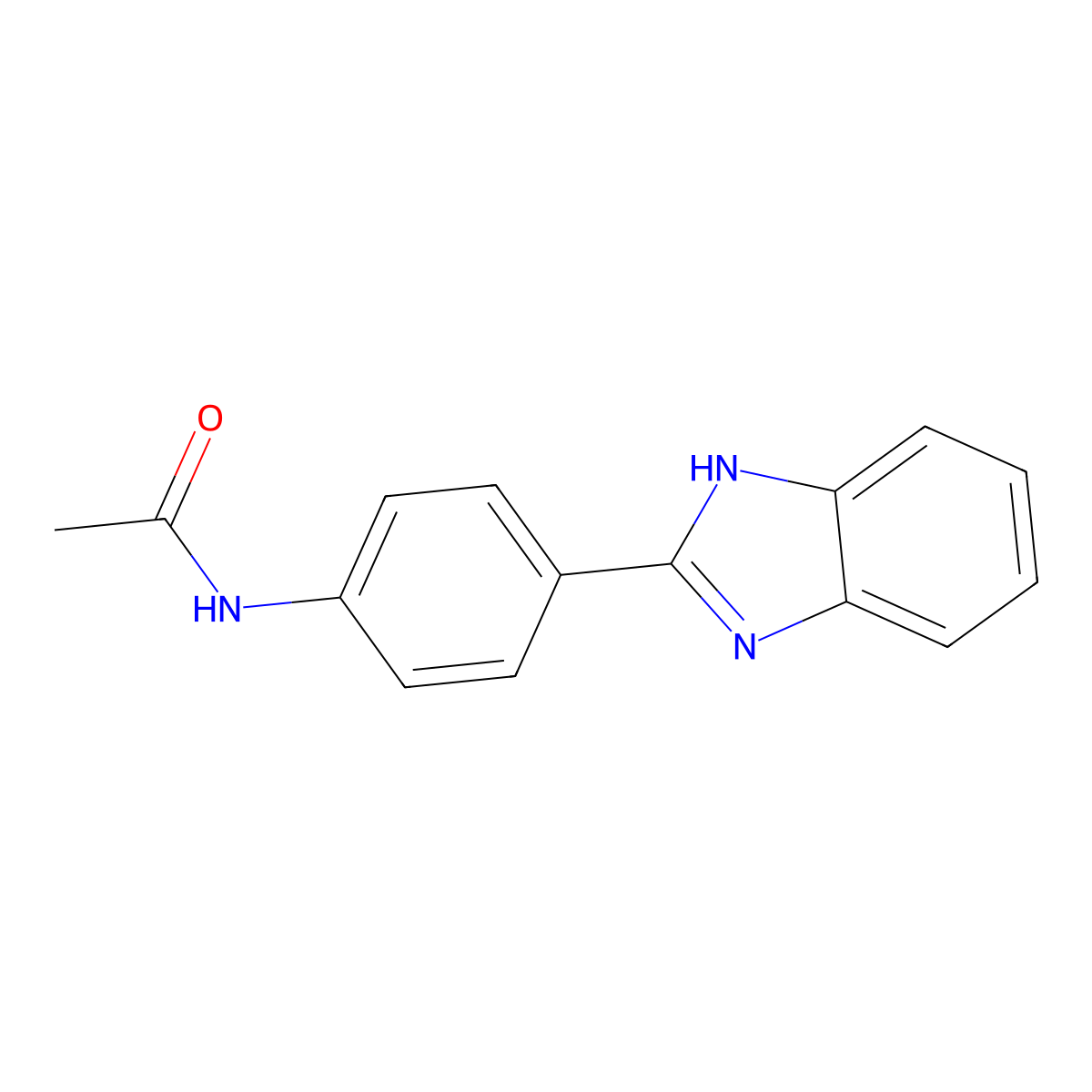 N-(4-(1H-benzimidazol-2-yl)phenyl)acetamide molecular structure, CAS 27030-98-4