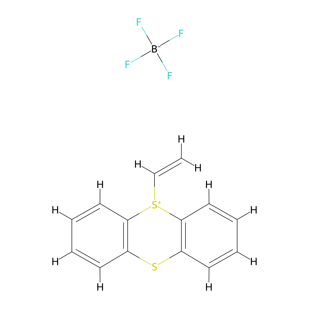 5-ethenyl-5H-thianthren-5-ium; tetrafluoroboranuide molecular structure, CAS 2703016-98-0