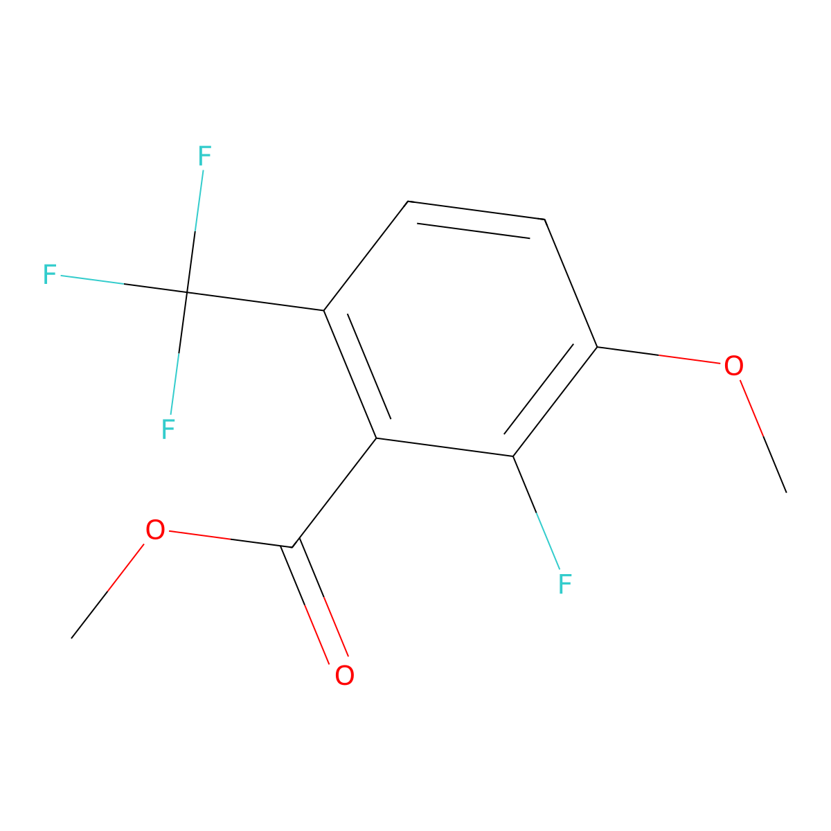 Methyl 2-fluoro-3-methoxy-6-(trifluoromethyl)benzoate molecular structure, CAS 2703027-03-4