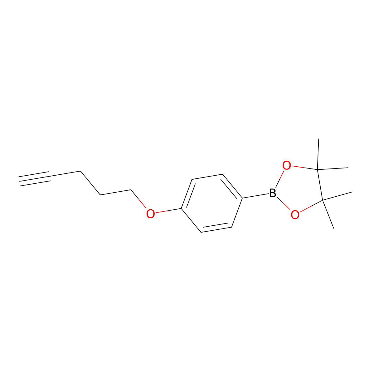 4,4,5,5-Tetramethyl-2-[4-(4-pentyn-1-yloxy)phenyl]-1,3,2-dioxaborolane molecular structure, CAS 2703111-46-8