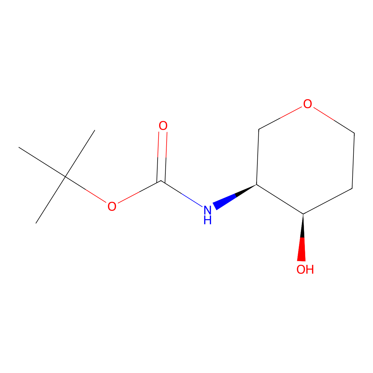 tert-butyl N-[cis-4-hydroxytetrahydropyran-3-yl]carbamate molecular structure, CAS 2703216-16-2