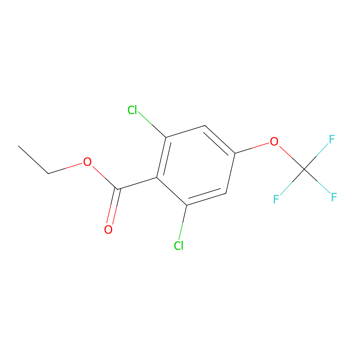 Ethyl 2,6-dichloro-4-(trifluoromethoxy)benzoate molecular structure, CAS 2703252-83-7