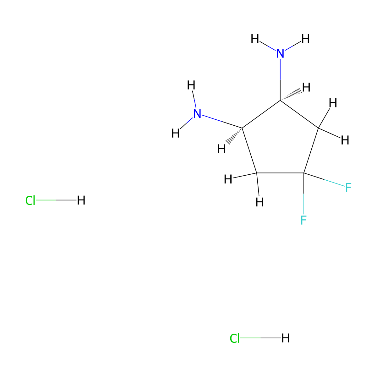 rac-(1R,2S)-4,4-difluorocyclopentane-1,2-diamine dihydrochloride molecular structure, CAS 2703392-34-9