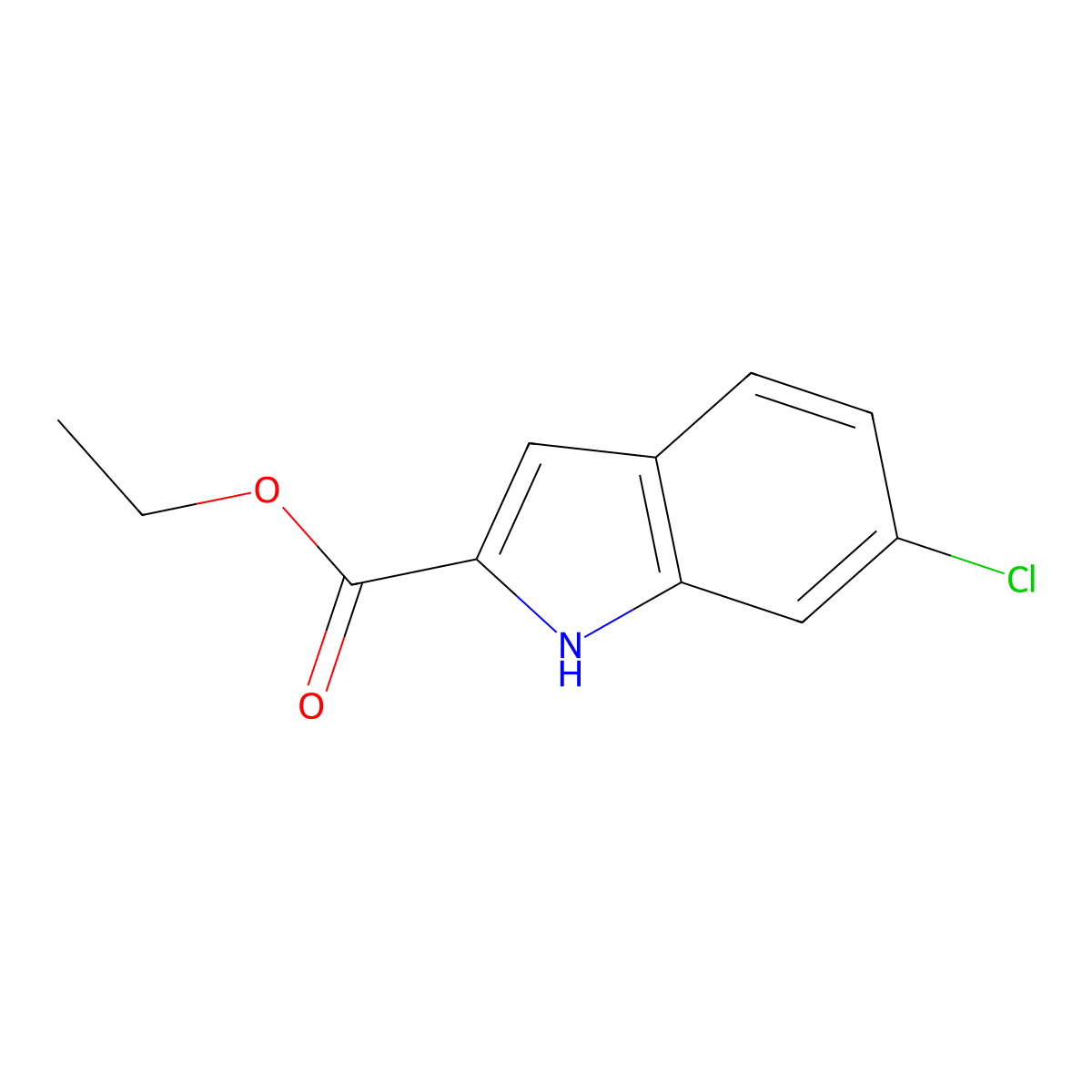 Ethyl 6-chloroindole-2-carboxylate molecular structure, CAS 27034-51-1