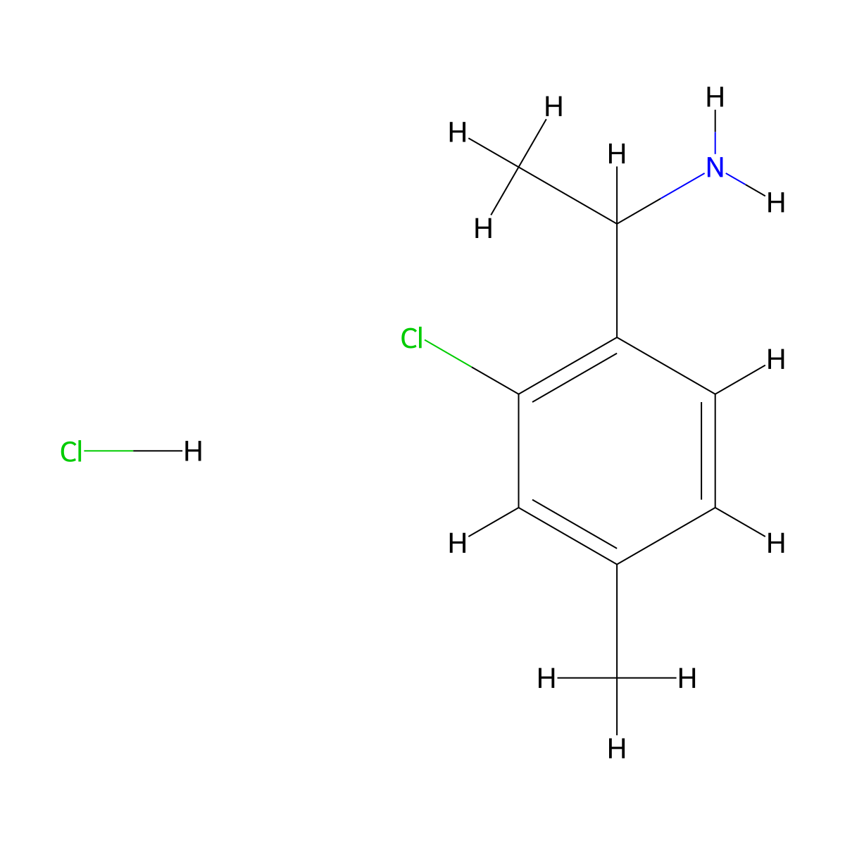1-(2-Chloro-4-methylphenyl)ethan-1-amine hydrochloride molecular structure, CAS 2703484-42-6