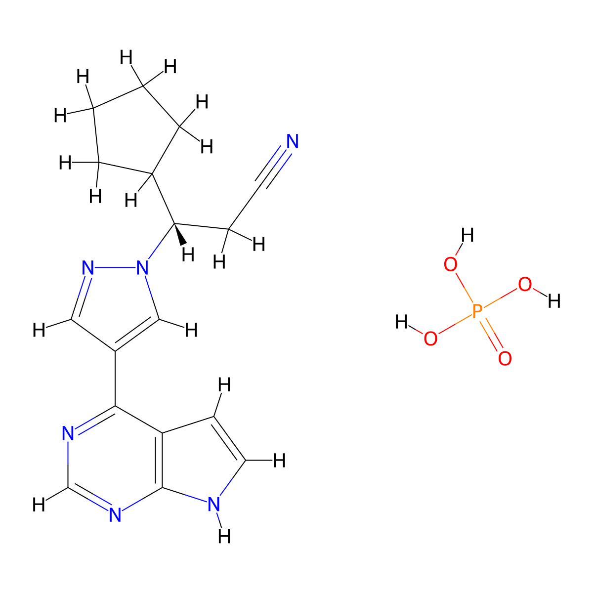 (S)-Ruxolitinib Phosphate molecular structure, CAS 2703484-89-1