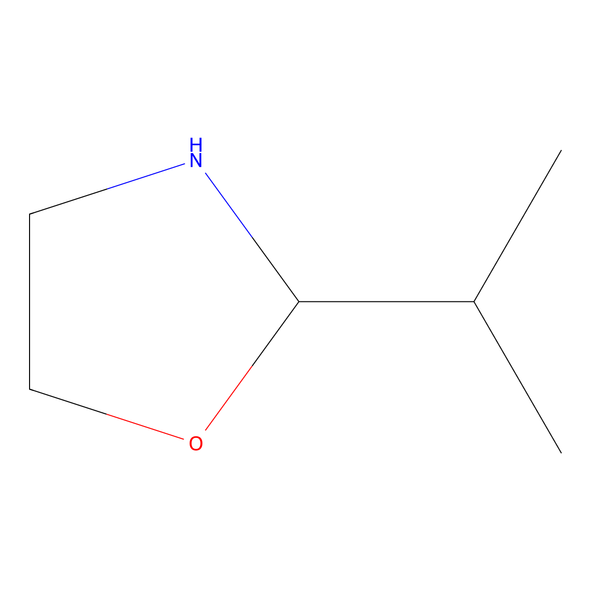 2-(Propan-2-yl)-1,3-oxazolidine molecular structure, CAS 27035-32-1