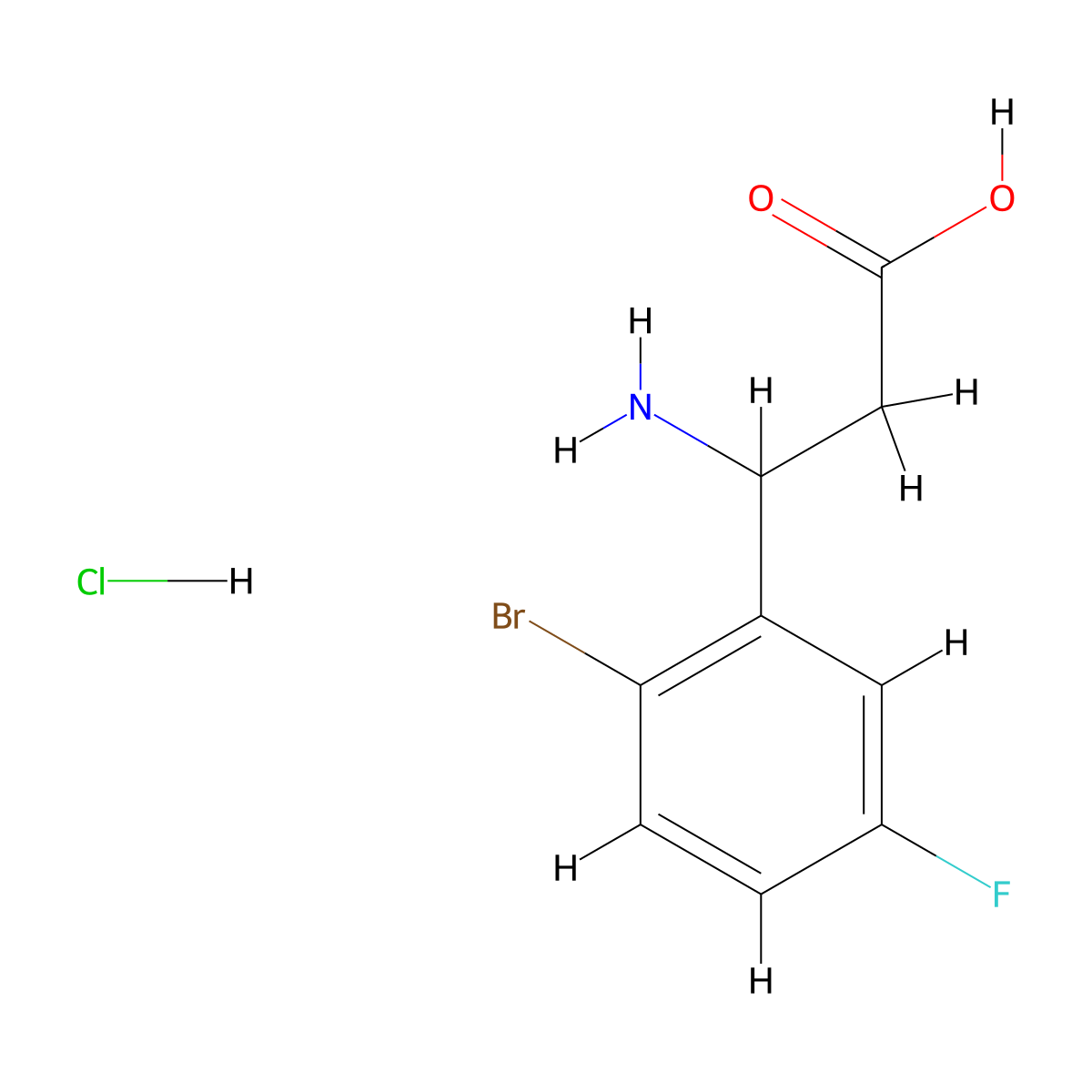 3-Amino-3-(2-bromo-5-fluorophenyl)propanoic acid hydrochloride molecular structure, CAS 2703513-80-6