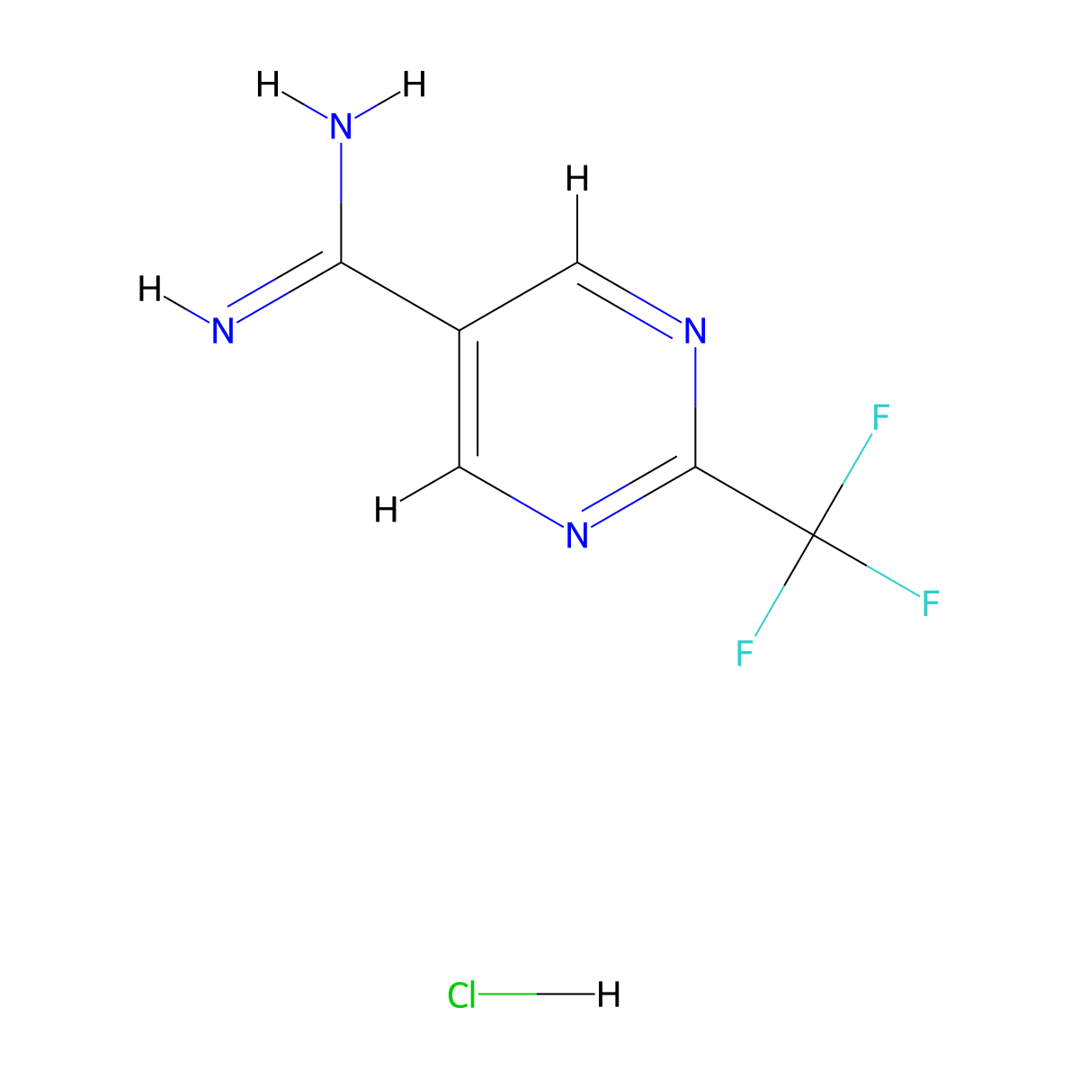 2-(Trifluoromethyl)pyrimidine-5-carboximidamide hydrochloride molecular structure, CAS 2703518-92-5