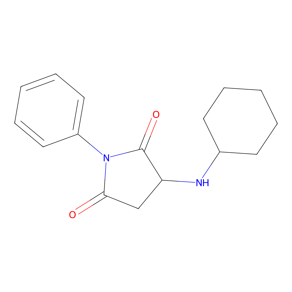 3-(Cyclohexylamino)-1-phenylpyrrolidine-2,5-dione molecular structure, CAS 27036-50-6