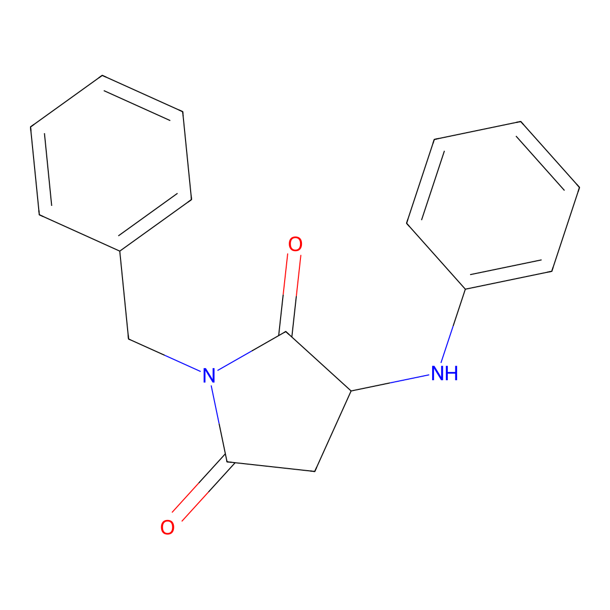1-Benzyl-3-(phenylamino)pyrrolidine-2,5-dione molecular structure, CAS 27036-51-7