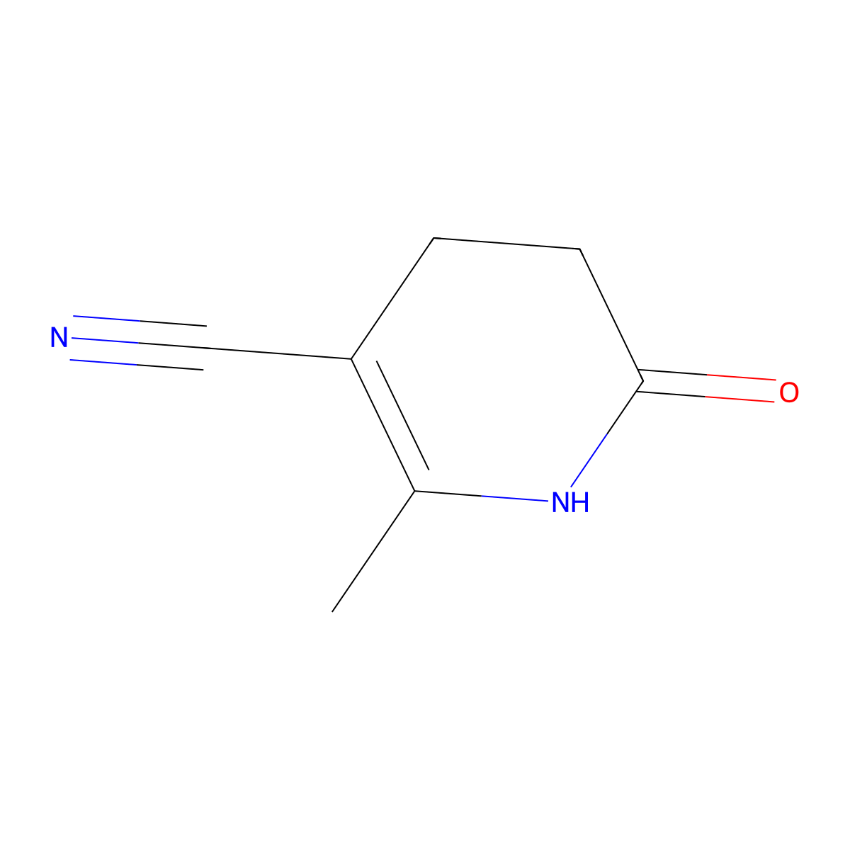 2-Methyl-6-oxo-1,4,5,6-tetrahydropyridine-3-carbonitrile molecular structure, CAS 27036-90-4