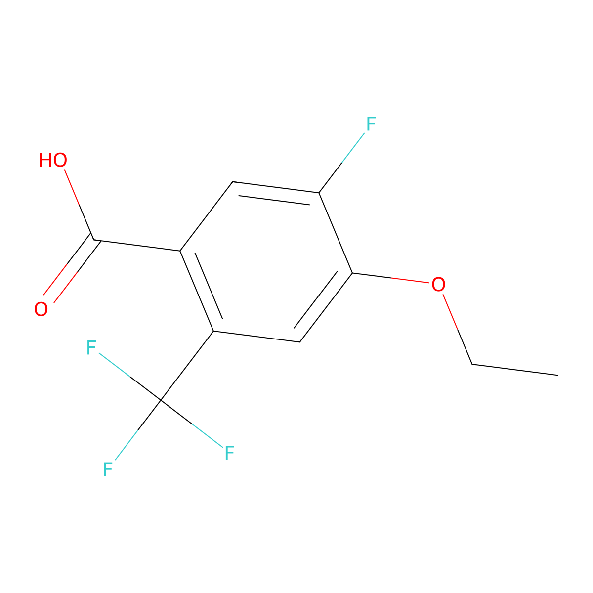 4-Ethoxy-5-fluoro-2-(trifluoromethyl)benZoic acid molecular structure, CAS 2703616-06-0