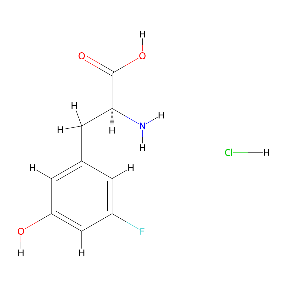 (S)-2-Amino-3-(3-fluoro-5-hydroxyphenyl)propanoic acid hydrochloride molecular structure, CAS 2703664-76-8