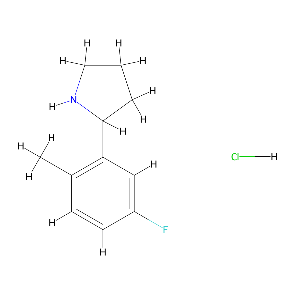 2-(5-Fluoro-2-methylphenyl)pyrrolidine hydrochloride molecular structure, CAS 2703683-26-3