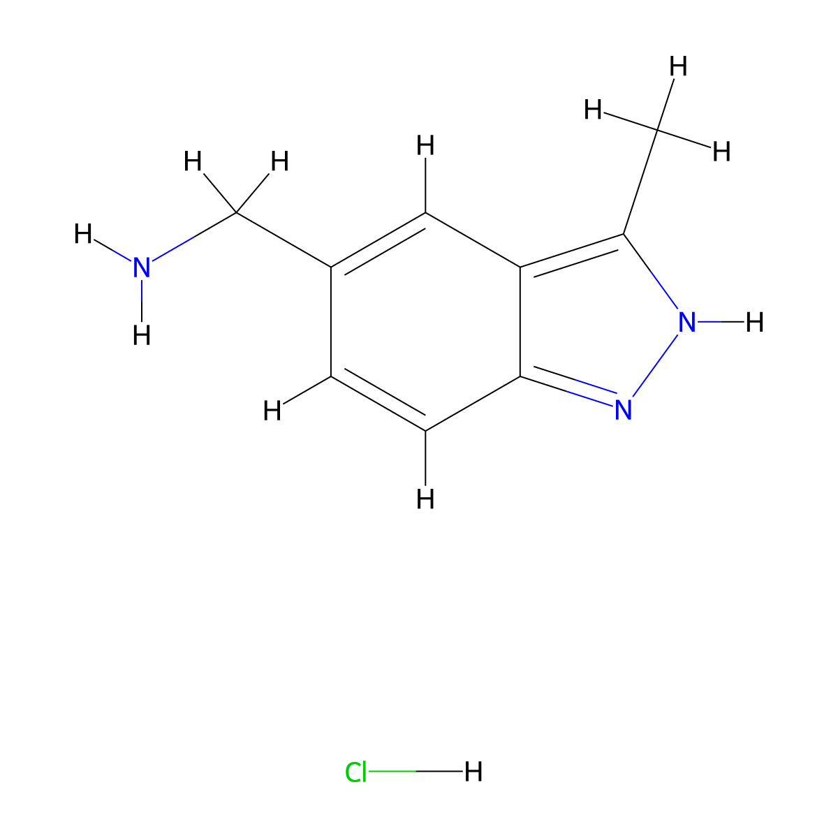 (3-Methyl-1H-indazol-5-yl)methanamine hydrochloride molecular structure, CAS 2703696-95-9