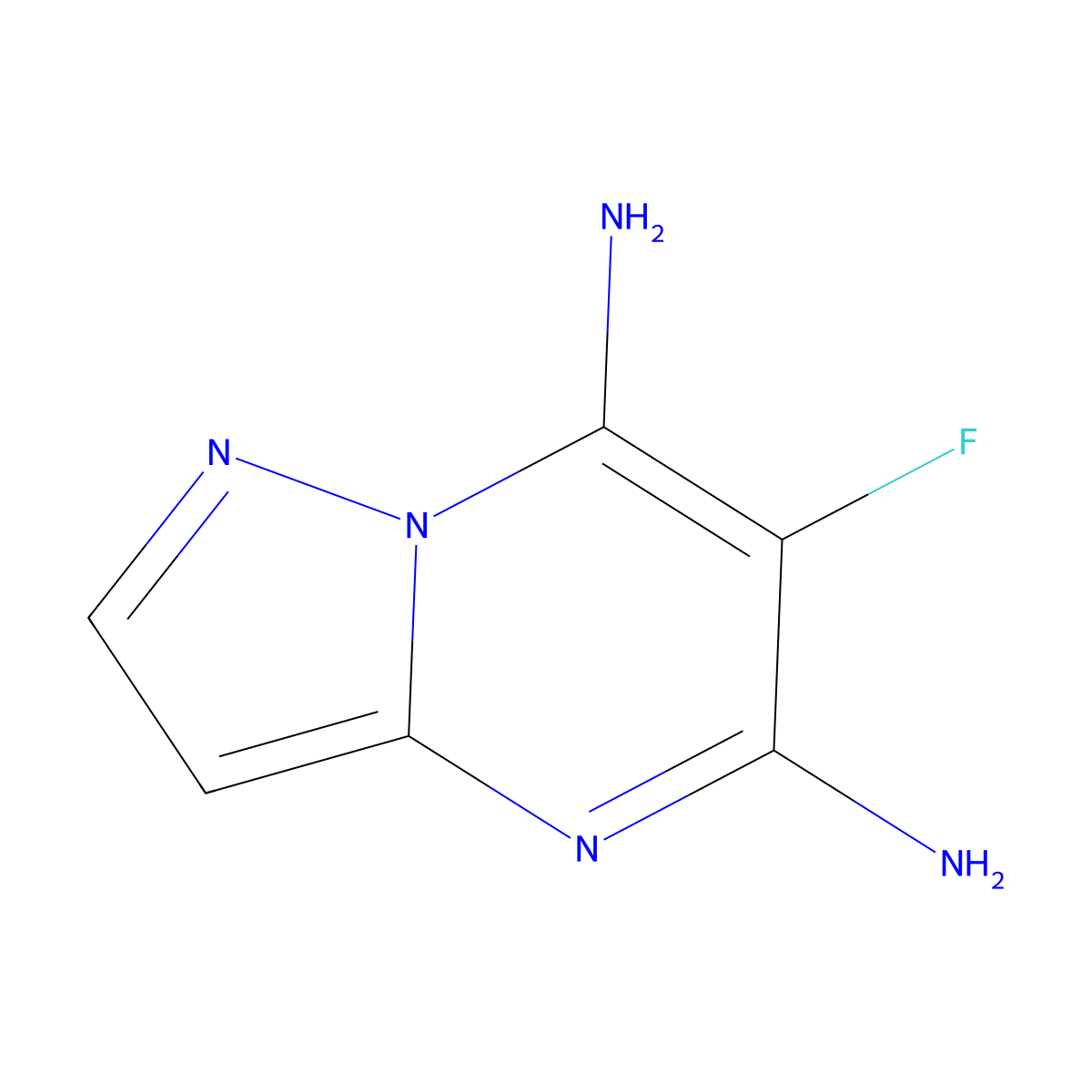 6-Fluoropyrazolo[1,5-a]pyrimidine-5,7-diamine molecular structure, CAS 2703696-97-1