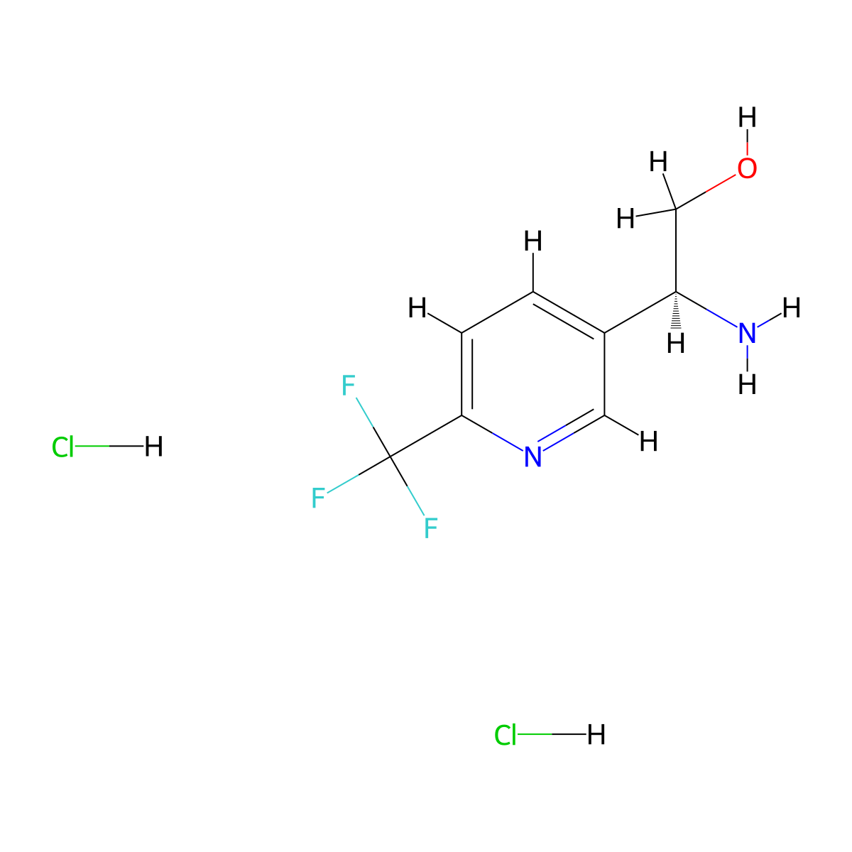 (S)-2-Amino-2-(6-(trifluoromethyl)pyridin-3-YL)ethan-1-OL dihydrochloride molecular structure, CAS 2703697-06-5