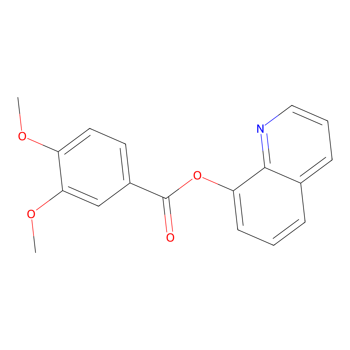Quinolin-8-yl 3,4-dimethoxybenzoate molecular structure, CAS 27037-42-9