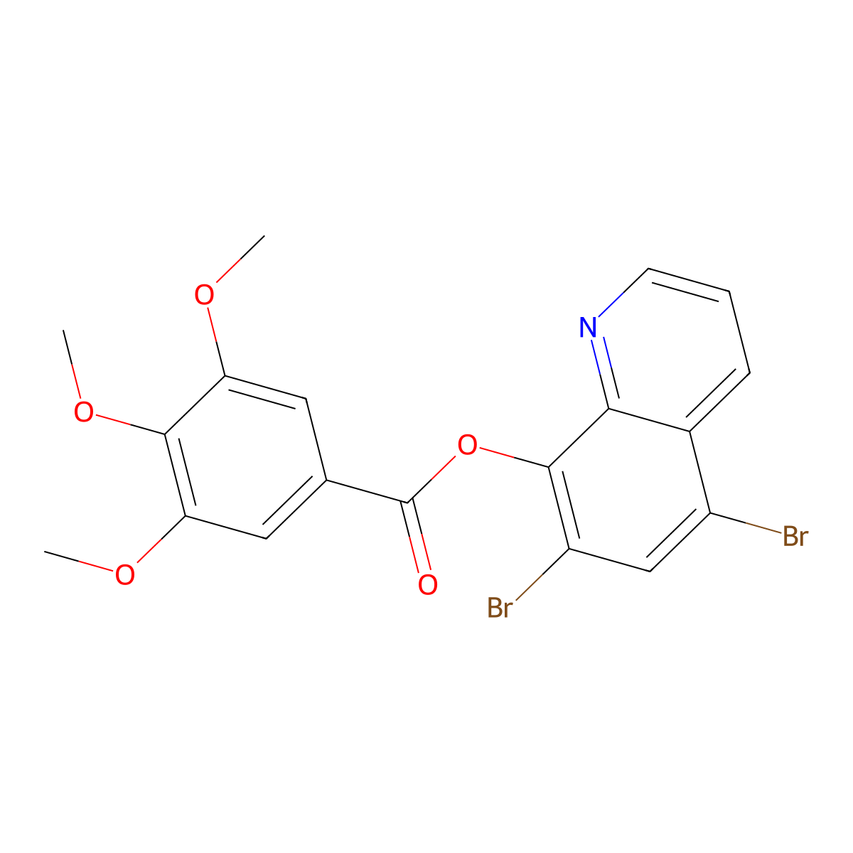 5,7-Dibromoquinolin-8-yl 3,4,5-trimethoxybenzoate molecular structure, CAS 27037-45-2