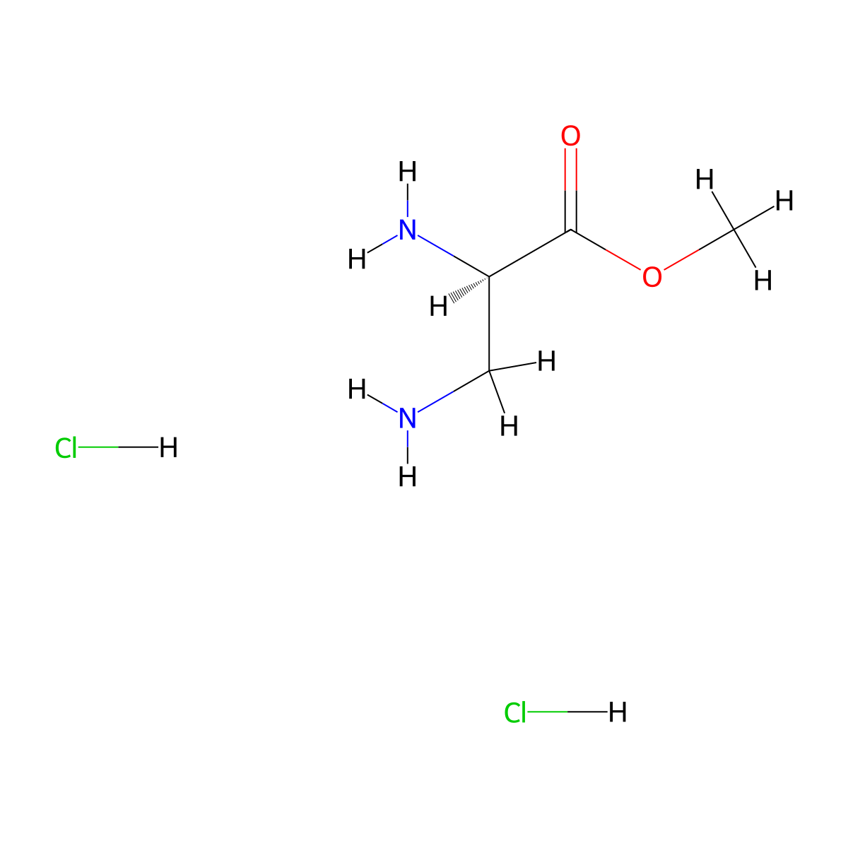 methyl (2R)-2,3-diaminopropanoate dihydrochloride molecular structure, CAS 2703716-99-6