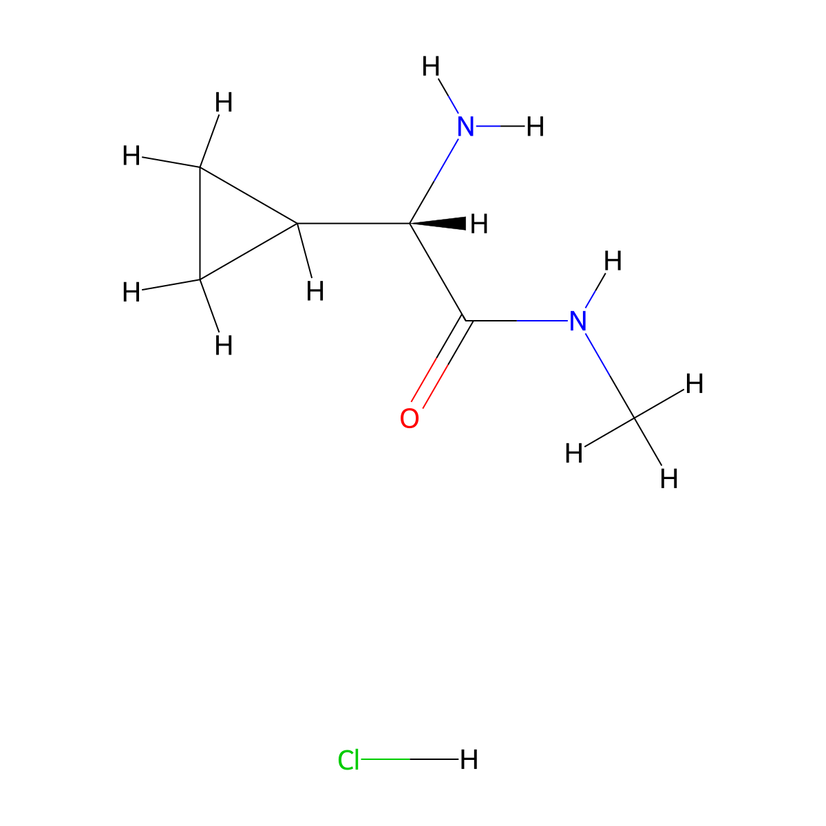 (2S)-2-amino-2-cyclopropyl-N-methylacetamide hydrochloride molecular structure, CAS 2703745-28-0