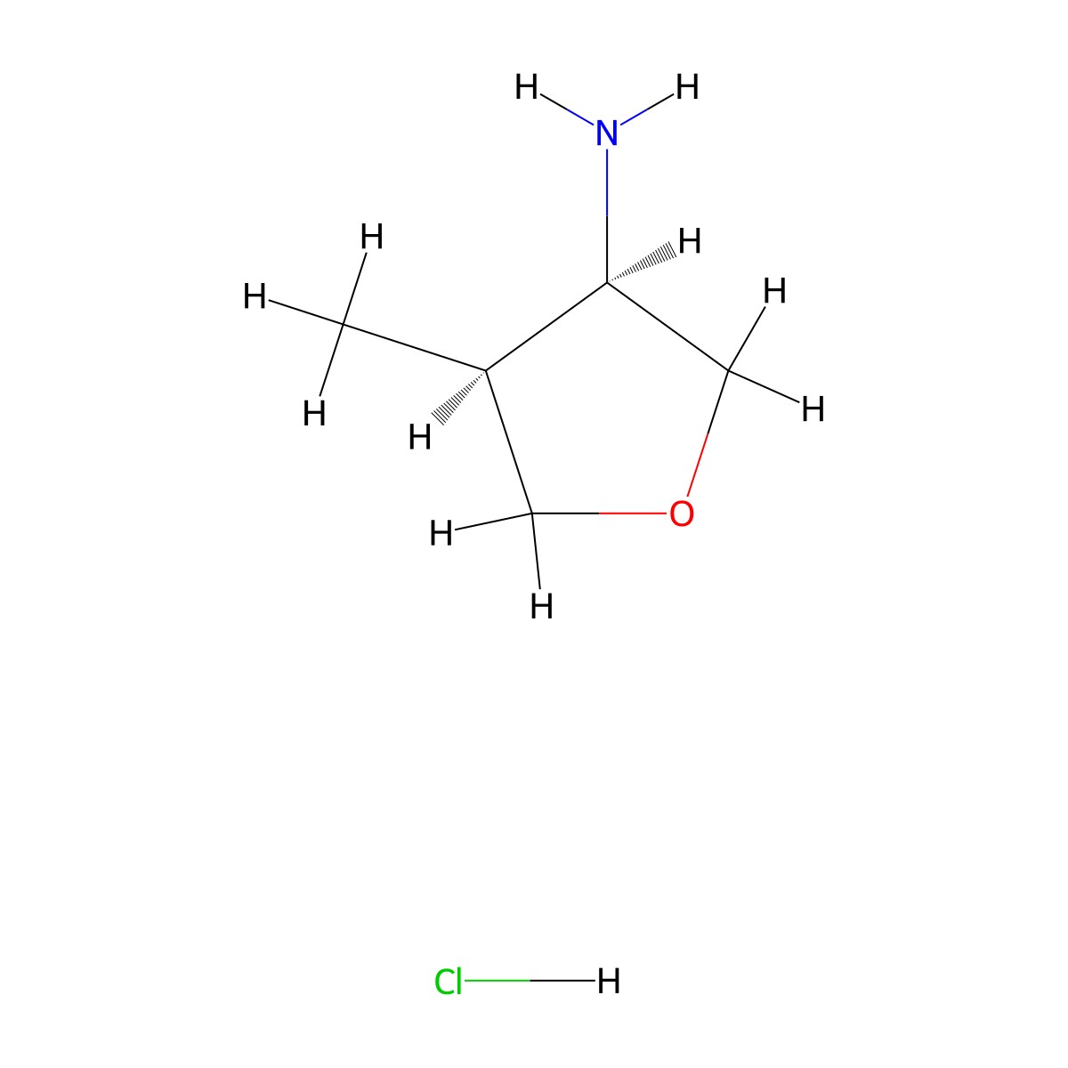 rac-(3R,4S)-4-methyloxolan-3-amine hydrochloride molecular structure, CAS 2703745-35-9
