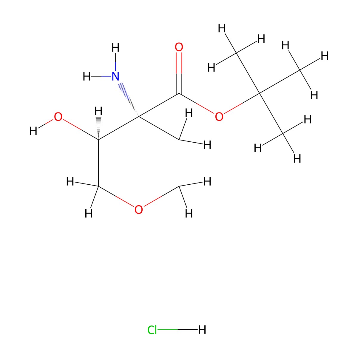 rac-tert-butyl (3R,4S)-4-amino-3-hydroxyoxane-4-carboxylate hydrochloride molecular structure, CAS 2703745-38-2