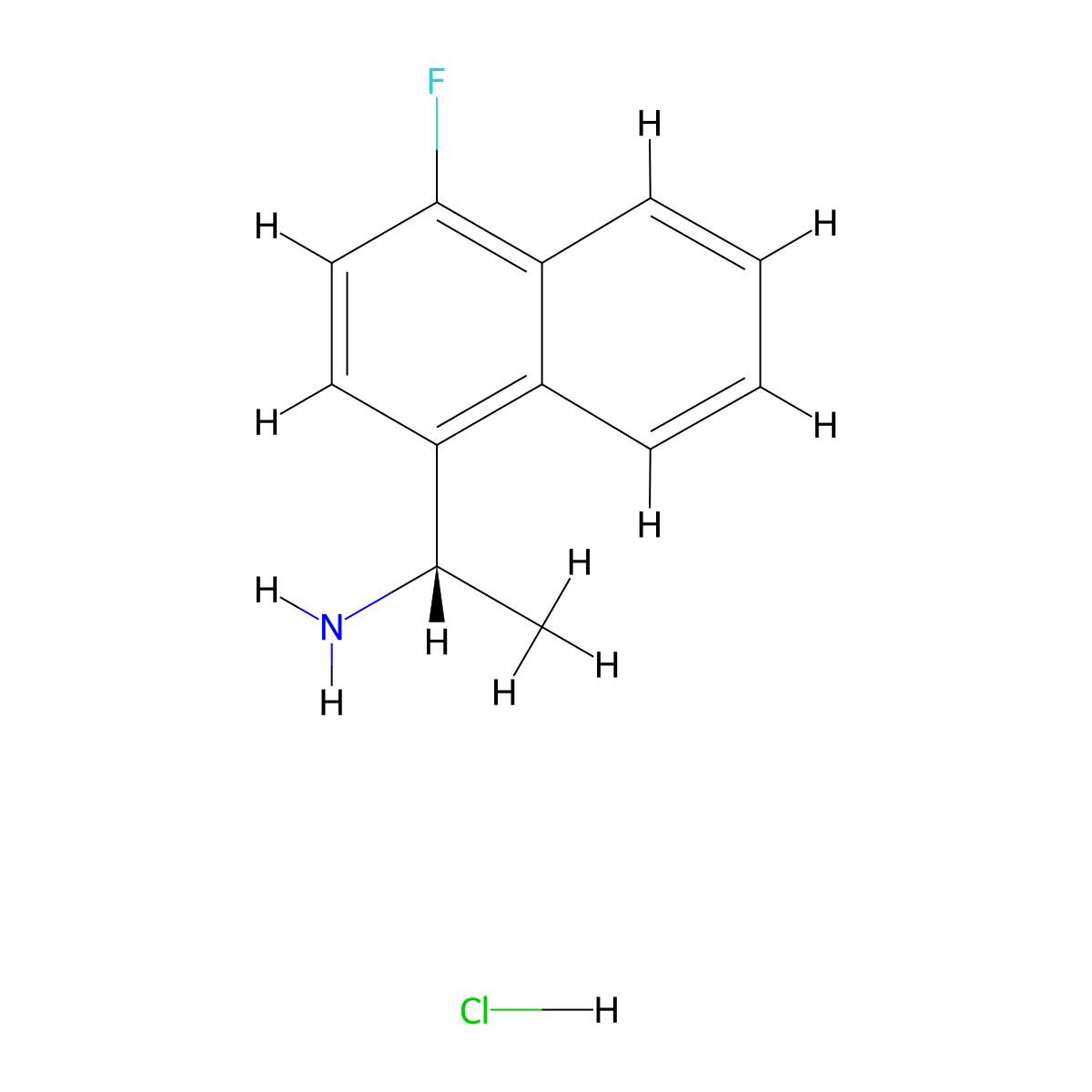 (S)-1-(4-Fluoronaphthalen-1-yl)ethan-1-amine hydrochloride molecular structure, CAS 2703745-41-7