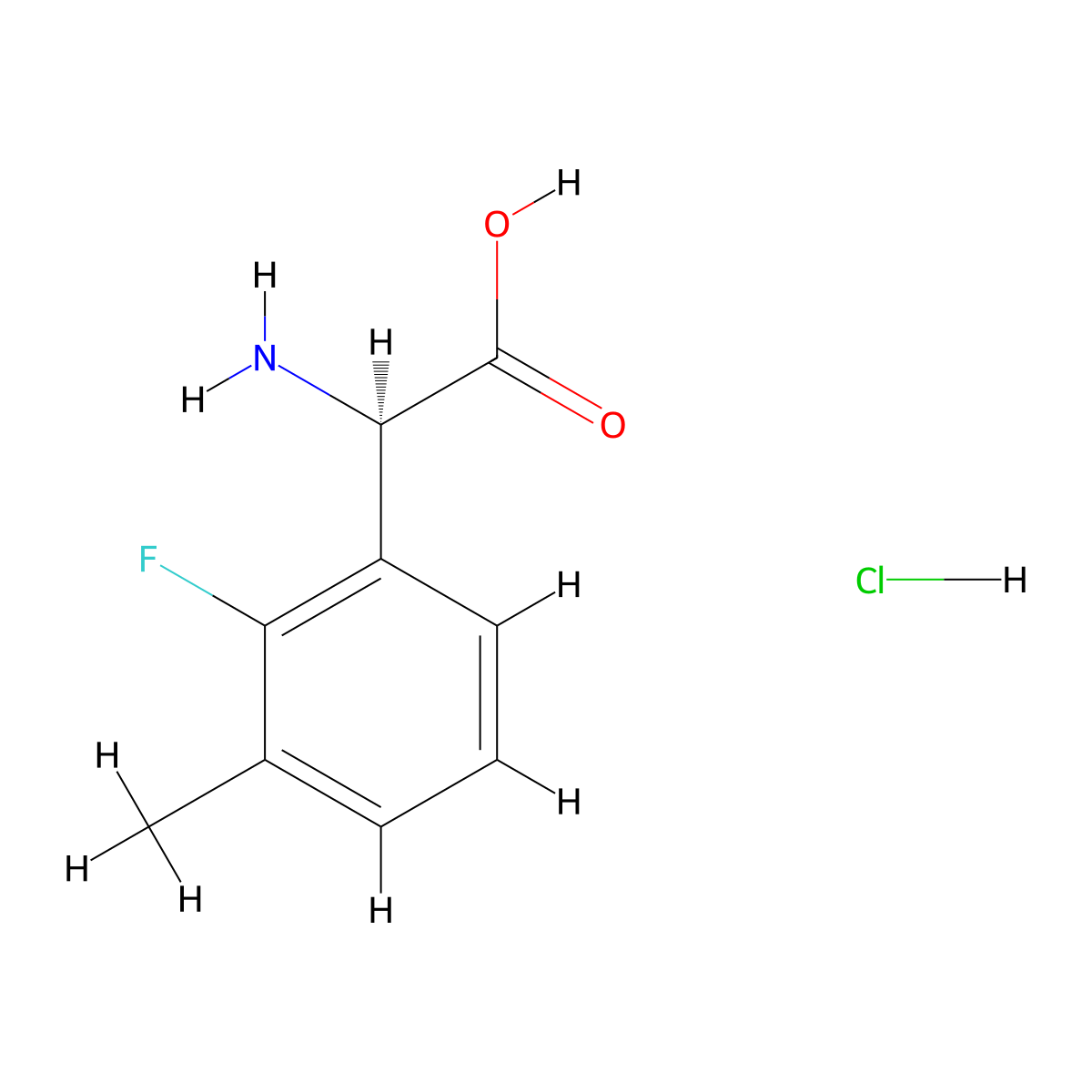 (R)-2-Amino-2-(2-fluoro-3-methylphenyl)acetic acid hydrochloride molecular structure, CAS 2703745-45-1
