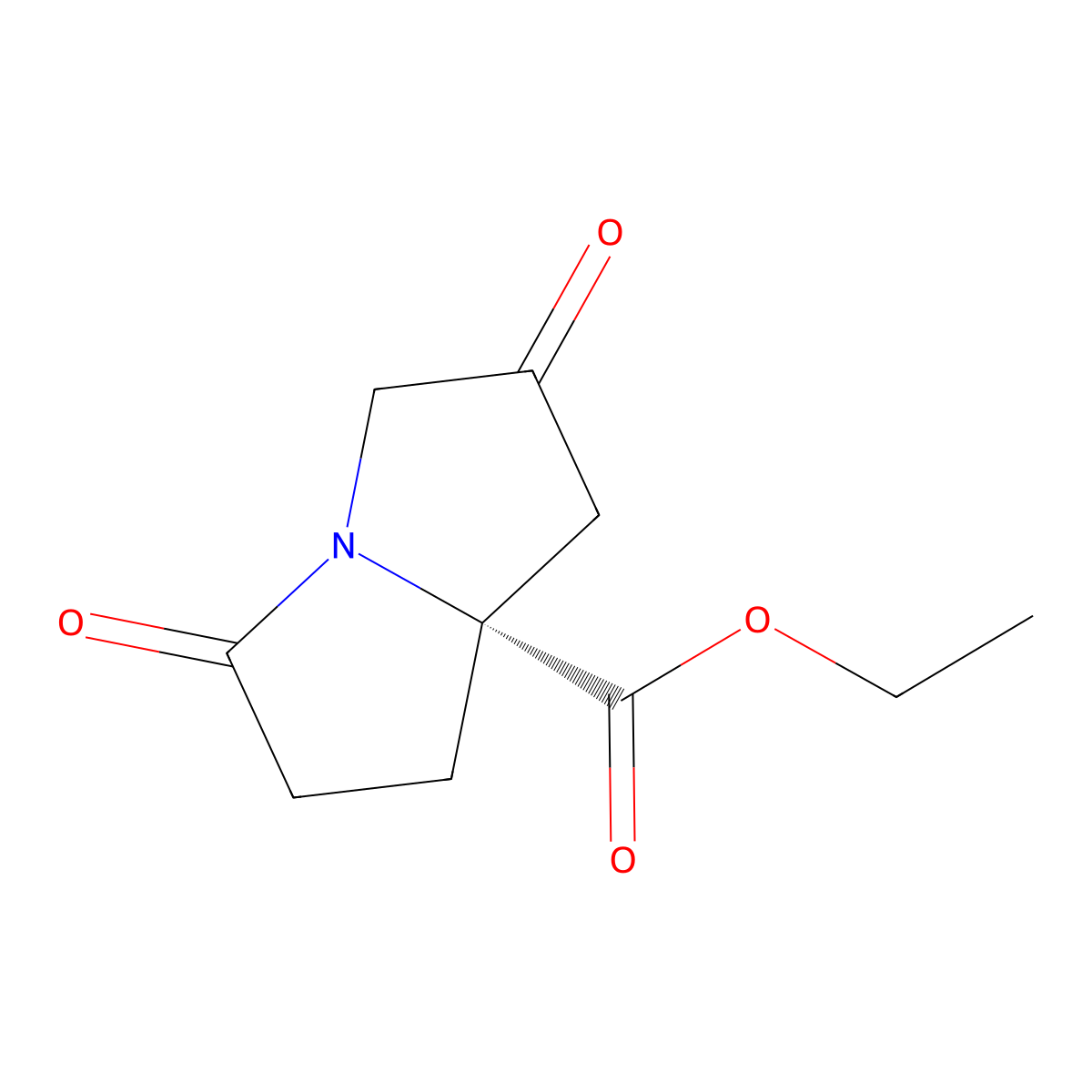 (R)-Ethyl 2,5-dioxohexahydro-1H-pyrrolizine-7a-carboxylate molecular structure, CAS 2703745-47-3