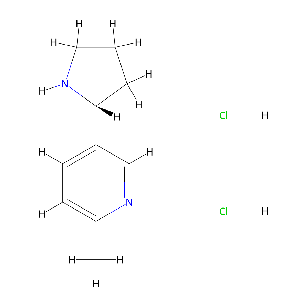 (R)-2-Methyl-5-(pyrrolidin-2-yl)pyridine dihydrochloride molecular structure, CAS 2703745-54-2