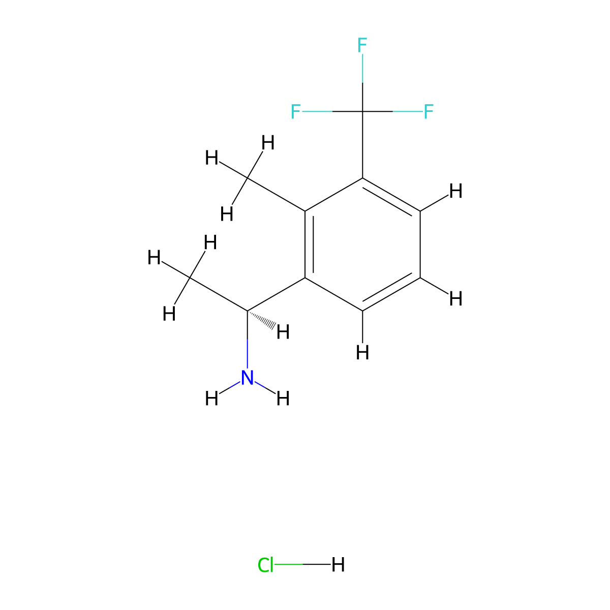 (S)-1-(2-Methyl-3-(trifluoromethyl)phenyl)ethan-1-amine hydrochloride molecular structure, CAS 2703745-60-0