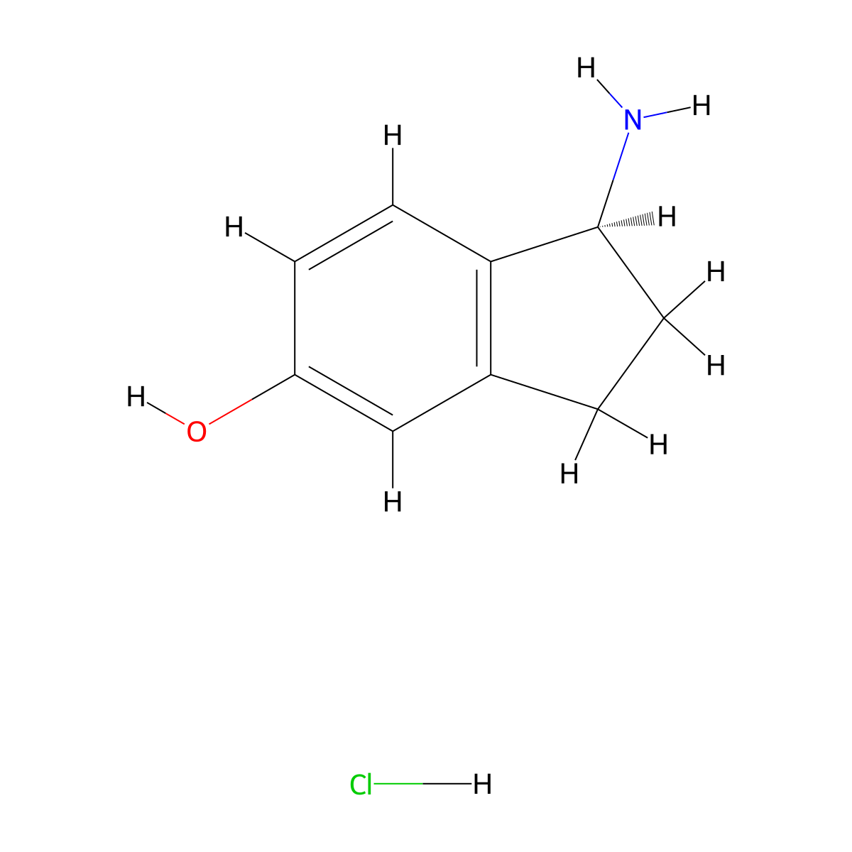 (S)-1-Amino-2,3-dihydro-1H-inden-5-ol hydrochloride molecular structure, CAS 2703745-66-6