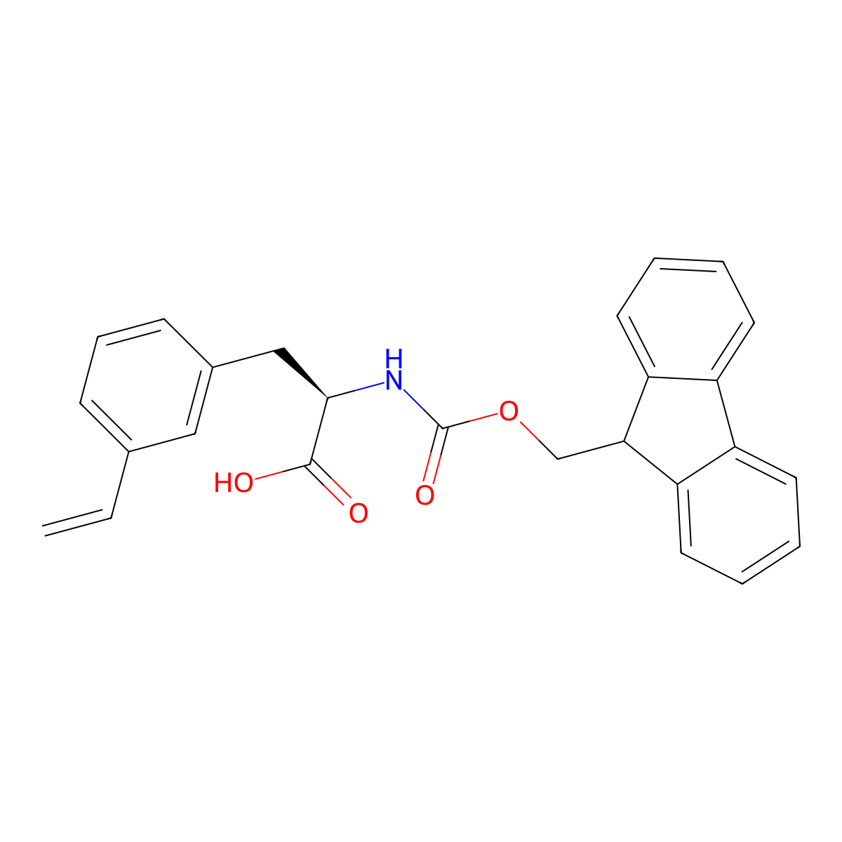 (R)-2-((((9H-Fluoren-9-yl)methoxy)carbonyl)amino)-3-(3-vinylphenyl)propanoic acid molecular structure, CAS 2703745-68-8
