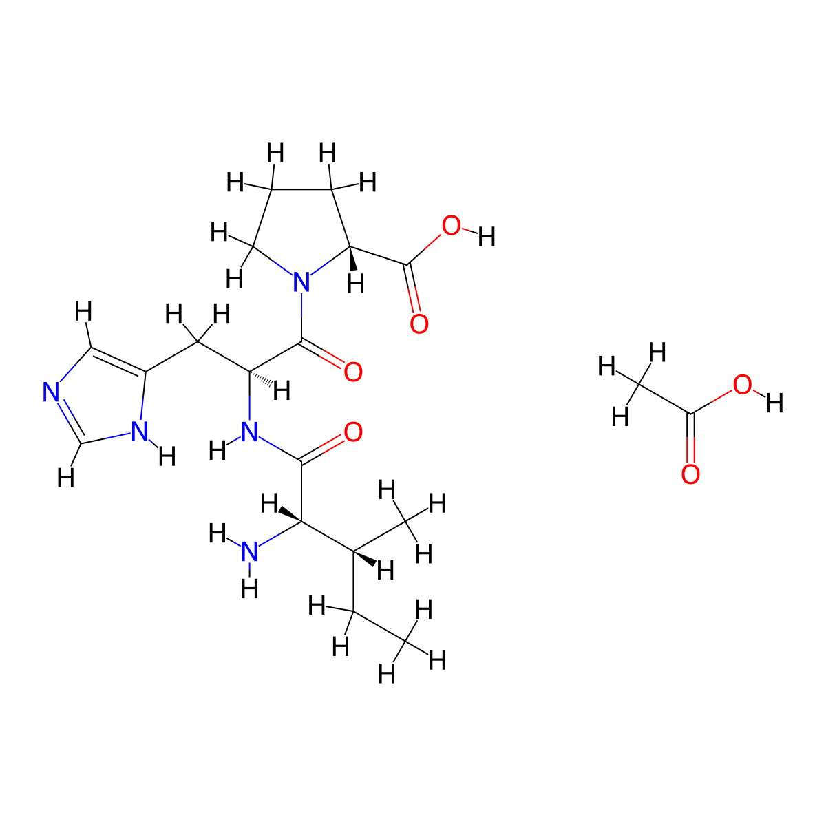 Angiotensin 1/2 (5-7) acetate molecular structure, CAS 2703745-73-5